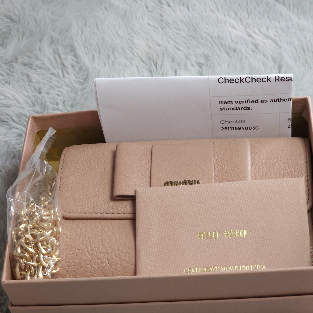 **Authentic**Miu Miu Trifold Wallet Madras Fiocco Orchidea - Very Good Condition - Picture 15 of 16